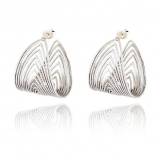 Gas Bijoux Boucles Oreilles Creoles Wave Argent