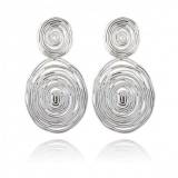 Gas Bijoux Boucles Oreilles Wave Spirale grand modele Argent