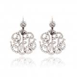 Gas Bijoux Boucles Oreilles Arabesque petit modele Argent et Strass Gas Bijoux Boucles Oreilles Arabesque petit modele Argent et Strass