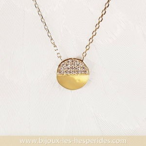 Collier pendentif Aurore Plaqué Or 18 carats Oxydes de zirconium