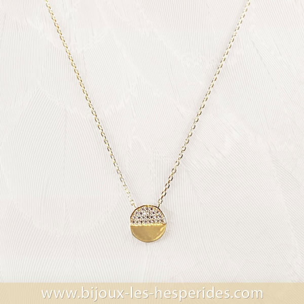 Collier pendentif Aurore Plaqué Or 18 carats Oxydes de zirconium