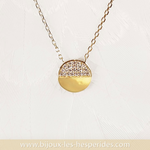 Collier pendentif Aurore Plaqué Or 18 carats Oxydes de zirconium