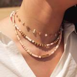 Bijoux Bohm Paris Collier Killian Love Beige