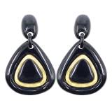 Bijoux Denaive Delphine Boucles Oreilles Resine Noir Or