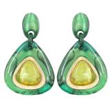 Bijoux Denaive Delphine Boucles Oreilles Resine Vert