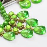 Bijoux Denaive Nalini Collier Plastron Resine Artisanale Tons Verts et Transparences