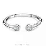 Bijoux Fantaisie Enomis Bague Argent 925 Duo Oxydes de Zirconium