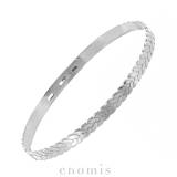 Bijoux Fantaisie Enomis Jonc Argent 925 Motif Tresse Ajustable