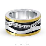 Enomis Bague de Meditation Kalia Argent 925 et Cuivre