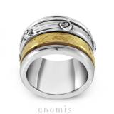 Enomis Bague de Meditation Zebra Argent 925 et Cuivre