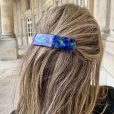 Francine Bramli Barrette Sasha Resine Bleu et Vert Transparent