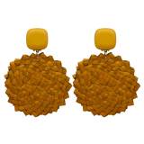 Francine Bramli Boucles Oreilles Clip Plage Raphia Resine Orange