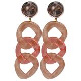 Francine Bramli Boucles Oreilles Maillons Clip Resine Karina Rose Translucide