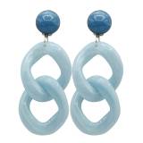 Francine Bramli Boucles Oreilles Maillons Clip Resine Karine Bleu Ciel