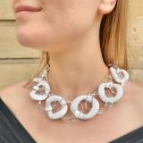 Francine Bramli Collier Maillons Kourtney Blanc et Transparent