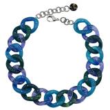 Francine Bramli Collier Maillons Kourtney Bleu Vert Violet