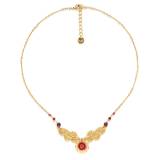 Franck Herval Collection Appoline Collier Ras de Cou Dorure Or Fin 18K Laiton Email Grenat Swarovski Franck Herval Collection Appoline Collier Ras de Cou Dorure Or Fin 18K Laiton Email Grenat Swarovski