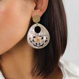 Franck Herval Collection Frida Boucles Oreilles Clips Laiton Nacre Swarovski Email Franck Herval Collection Frida Boucles Oreilles Clips Laiton Nacre Swarovski Email