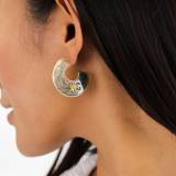 Franck Herval Collection Frida Boucles Oreilles Creoles Laiton Nacre Swarovski Email Franck Herval Collection Frida Boucles Oreilles Creoles Laiton Nacre Swarovski Email