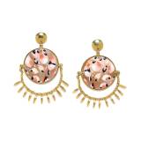 Franck Herval Collection Leona Boucles Oreilles Dorure Or Fin 18K Email Laiton Nacre Brune Franck Herval Collection Leona Boucles Oreilles Dorure Or Fin 18K Email Laiton Nacre Brune