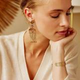 Franck Herval Collection Selena Boucles Oreilles Gitanes Dorure Or Fin 18K Laiton Nacre Brune Swarovski Franck Herval Collection Selena Boucles Oreilles Gitanes Dorure Or Fin 18K Laiton Nacre Brune Swarovski