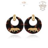 Gas Bijoux Boucles Oreilles Tigre Or Annees Gas Bijoux Boucles Oreilles Tigre Or Annees