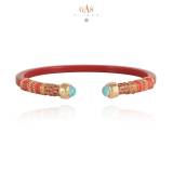 Gas Bijoux Bracelet Sari Bis Plaque Or et Acetate Rouge Gas Bijoux Bracelet Sari Bis Plaque Or et Acetate Rouge