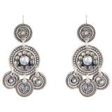 Gas Bijoux Boucles Oreilles Sequin Deux Rangs Argent Gris Anthracite