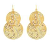Gas Bijoux Boucles Oreilles Very Diva Or Double Strass petit Modele