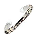Gas Bijoux Bracelet Massai Email Argent Beige