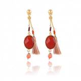 Gas Bijoux Boucles Oreilles Serti Bamboo petit modele Or