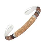 Gas Bijoux Collection Homme Bracelet Massai Galuchat Argent