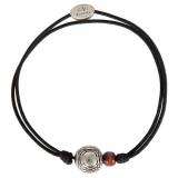Gas Bijoux Collection Homme Bracelet Petanque Argent Lien Nylon Noir