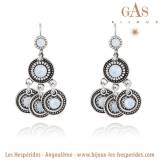 Gas Bijoux Boucles Oreilles Arlequin Argent Strass Swarovski Blanc Gas Bijoux Boucles Oreilles Arlequin Argent Strass Swarovski Blanc