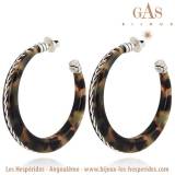 Gas Bijoux Boucles Oreilles Creoles Caftan Torsade Acetate Argent Ecaille Gas Bijoux Boucles Oreilles Creoles Caftan Torsade Acetate Argent Ecaille