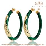 Gas Bijoux Boucles Oreilles Creoles Cobra Acetate Or Malachite Gas Bijoux Boucles Oreilles Creoles Cobra Acetate Or Malachite