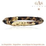 Gas Bijoux Bracelet Jonc Cobra Acetate Or Noir Gas Bijoux Bracelet Jonc Cobra Acetate Or Noir