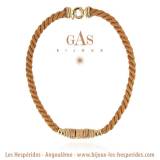 Gas Bijoux Collier Marquise grand modele Or Tressage Couleur Moutarde Gas Bijoux Collier Marquise grand modele Or Tressage Couleur Moutarde