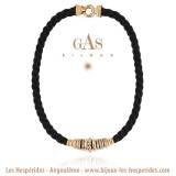 Gas Bijoux Collier Marquise grand modele Or Tressage Couleur Noire Gas Bijoux Collier Marquise grand modele Or Tressage Couleur Noire