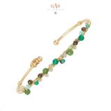 Collection Calliope Bracelet Jonc Or et Pierres Fines Gas Bijoux Vert