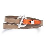 Hector et Virgile Bracelet Double Crossed Dauphin et Orange