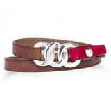 Hector et Virgile Bracelet Double Gum Noisette Framboise