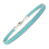 Bijoux Les Gens du Sud Bracelet Opaque Brillant Perles de Verres Bleu