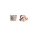 Les Interchangeables Boucles D Oreilles Pave Or Rose Cristaux Swarovski