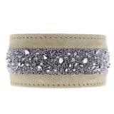 Les Interchangeables Cuir Beige Strass Cristal