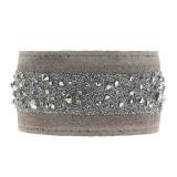 Les Interchangeables Cuir Marron Glace Clair Strass Metallic Light Gold