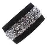 Les Interchangeables Cuir Noir Strass Cristal