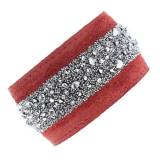 Les Interchangeables Cuir Rouge Strass Cristal