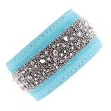 Les Interchangeables Cuir Turquoise Strass Cristal
