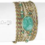 Bijoux Loetma Bracelet Multiliens Diva Vert Emeraude
